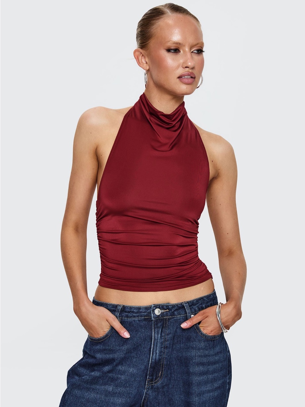 Princess Polly Giggle Top Burgundy